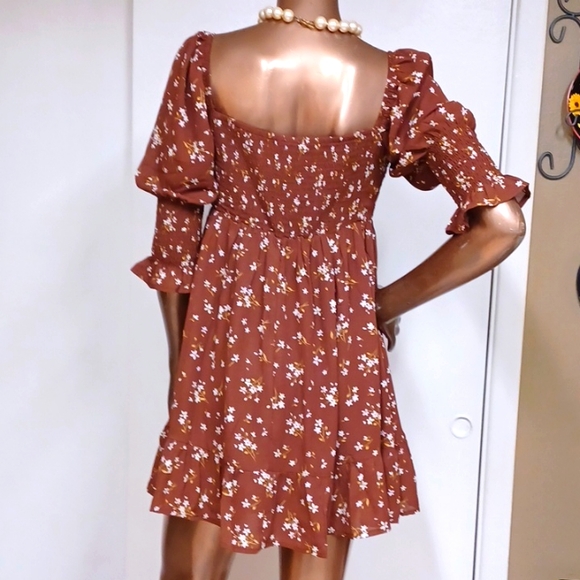 Blue Rain Boho Vintage Floral Mini Dress - Picture 3 of 4